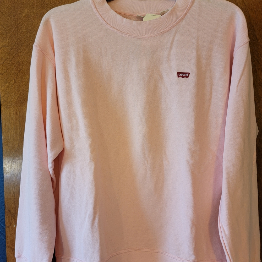 Levi's Light Pink Crewneck Sweatshirt with Mini Red Logo
